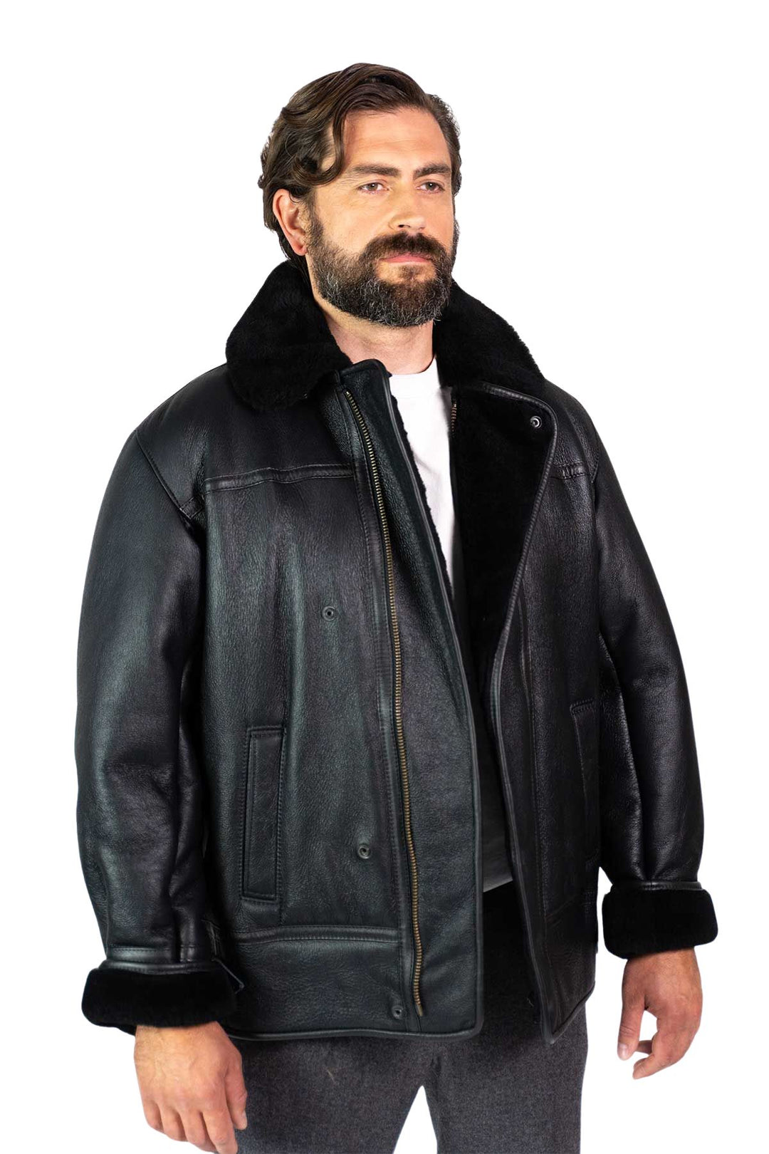 Mens Monza Sheepskin Jacket Black
