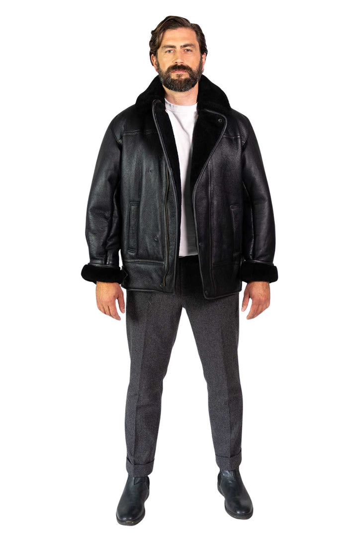 Mens Monza Sheepskin Jacket Black