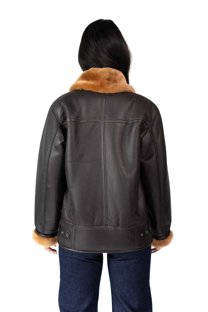 Womens Monza Sheepskin Jacket Brown