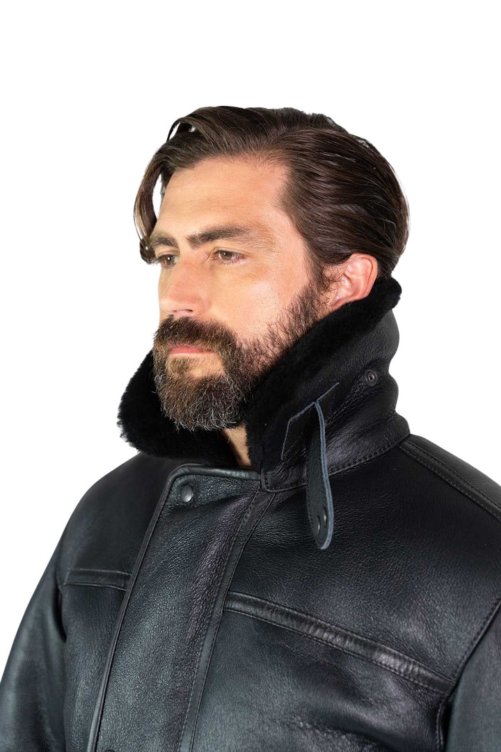 Mens Monza Sheepskin Jacket Black