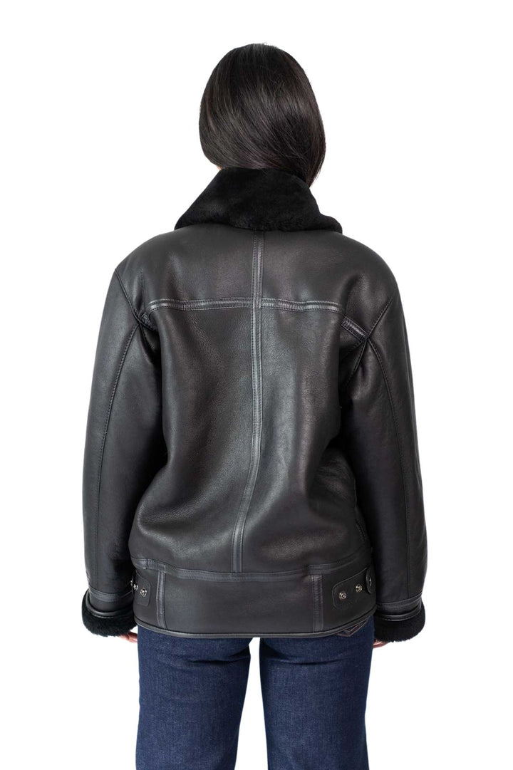 Womens Monza Sheepskin Jacket Black
