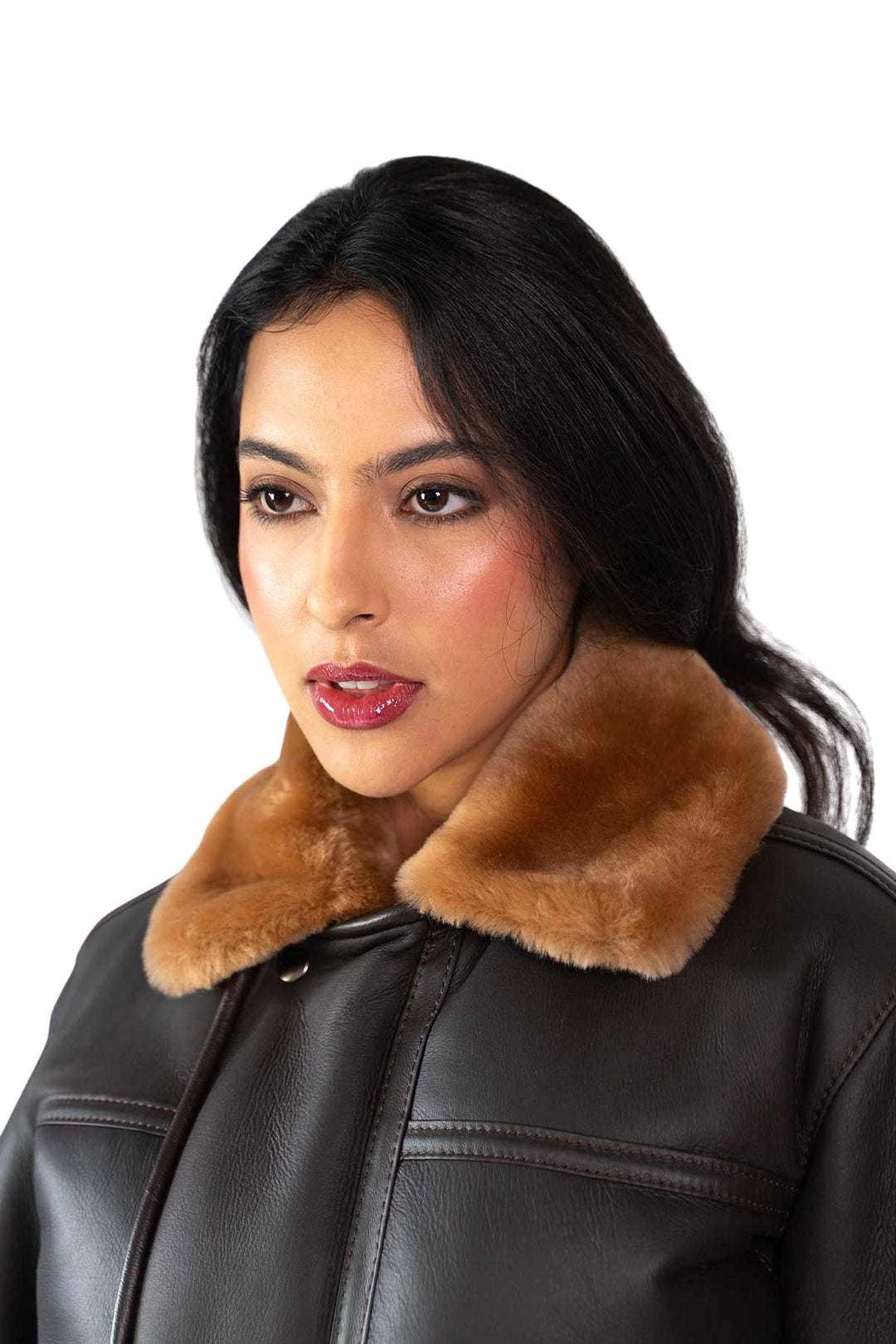 Womens Monza Sheepskin Jacket Brown