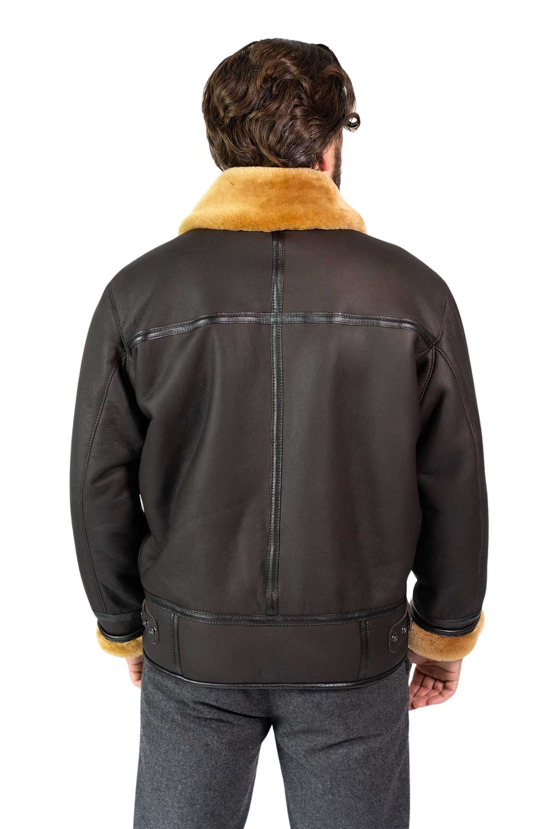 Mens Monza Sheepskin Jacket Brown