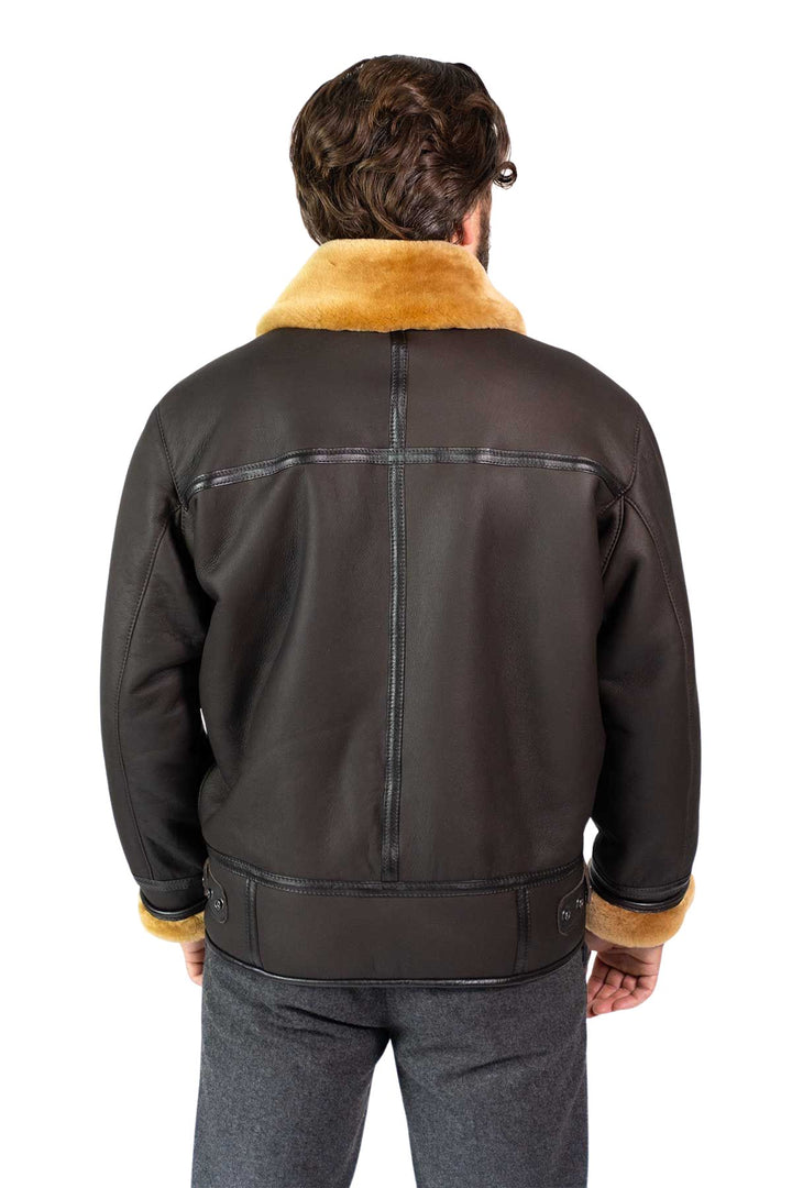 Mens Monza Sheepskin Jacket Brown