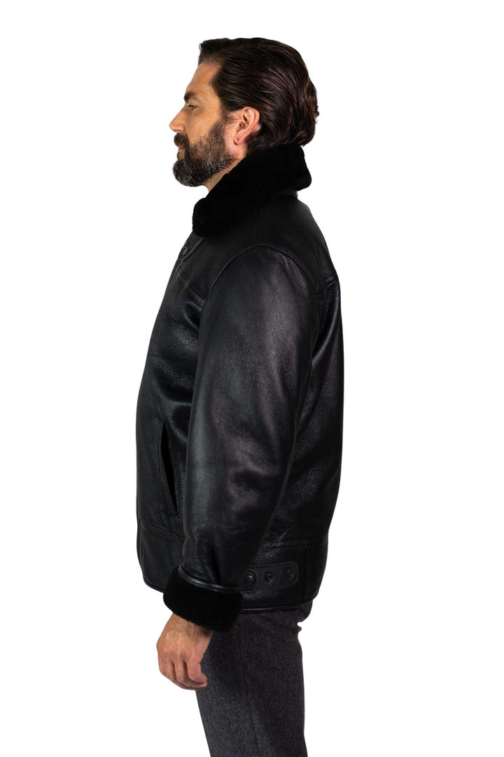 Mens Monza Sheepskin Jacket Black