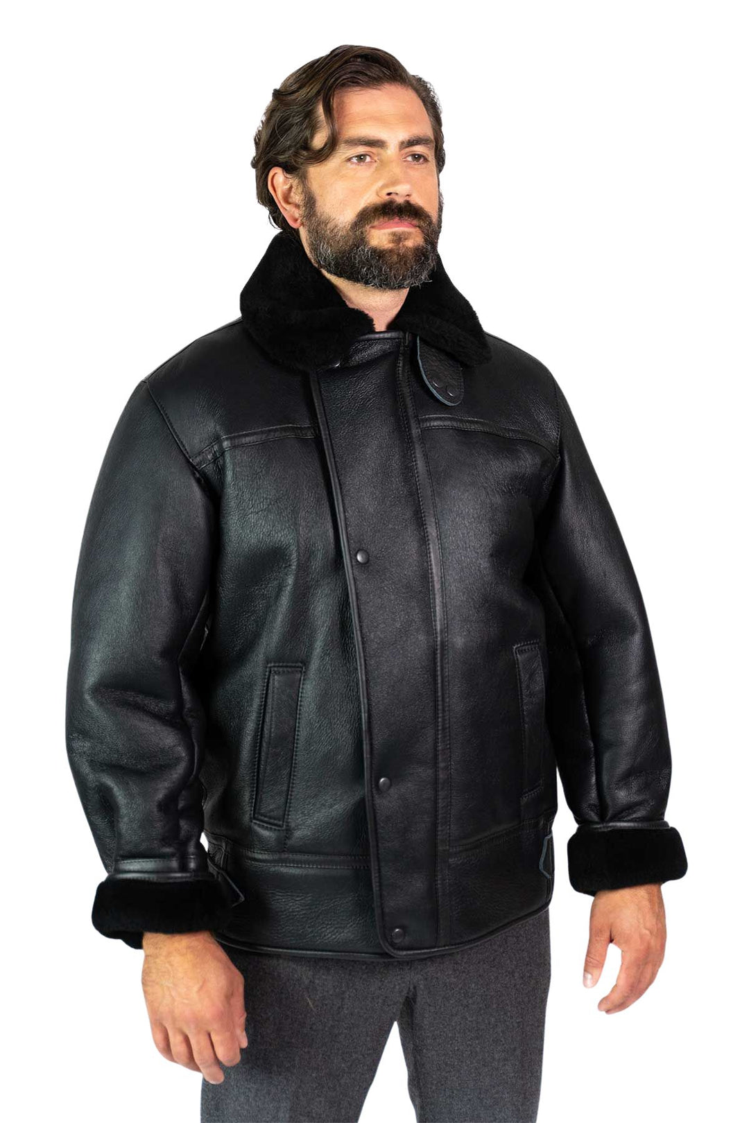Mens Monza Sheepskin Jacket Black