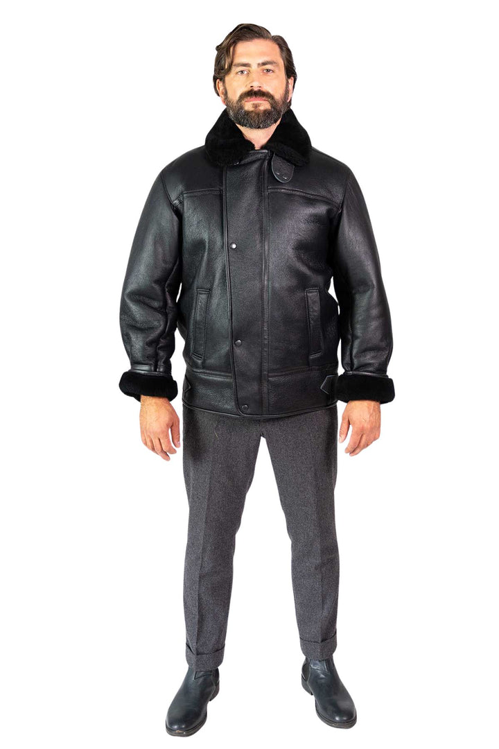 Mens Monza Sheepskin Jacket Black