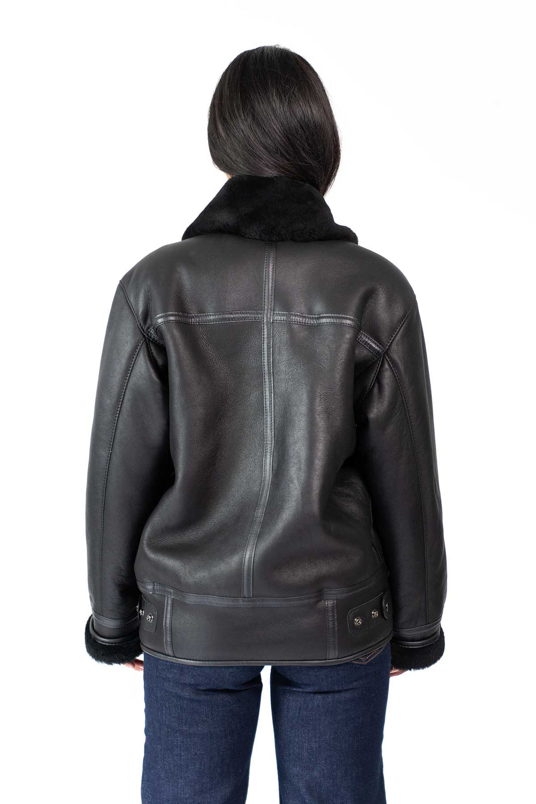 Womens Monza Sheepskin Jacket Black