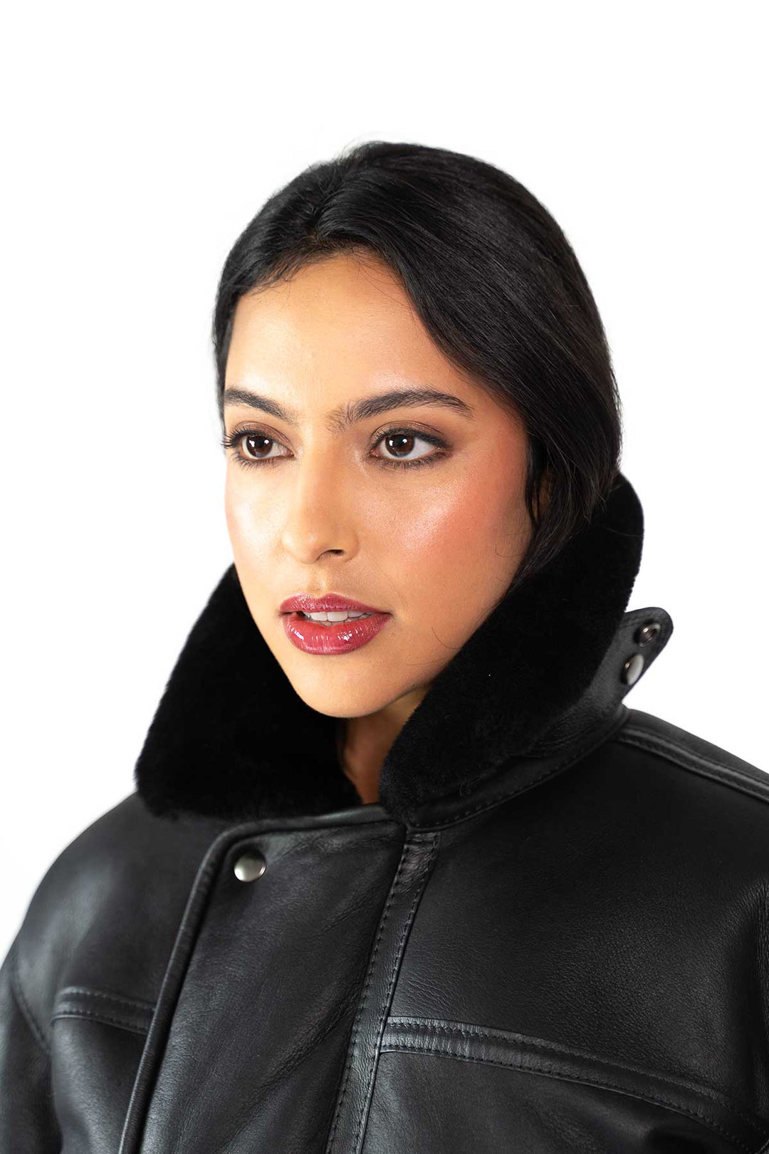 Womens Monza Sheepskin Jacket Black
