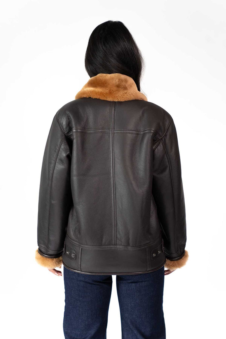 Womens Monza Sheepskin Jacket Brown
