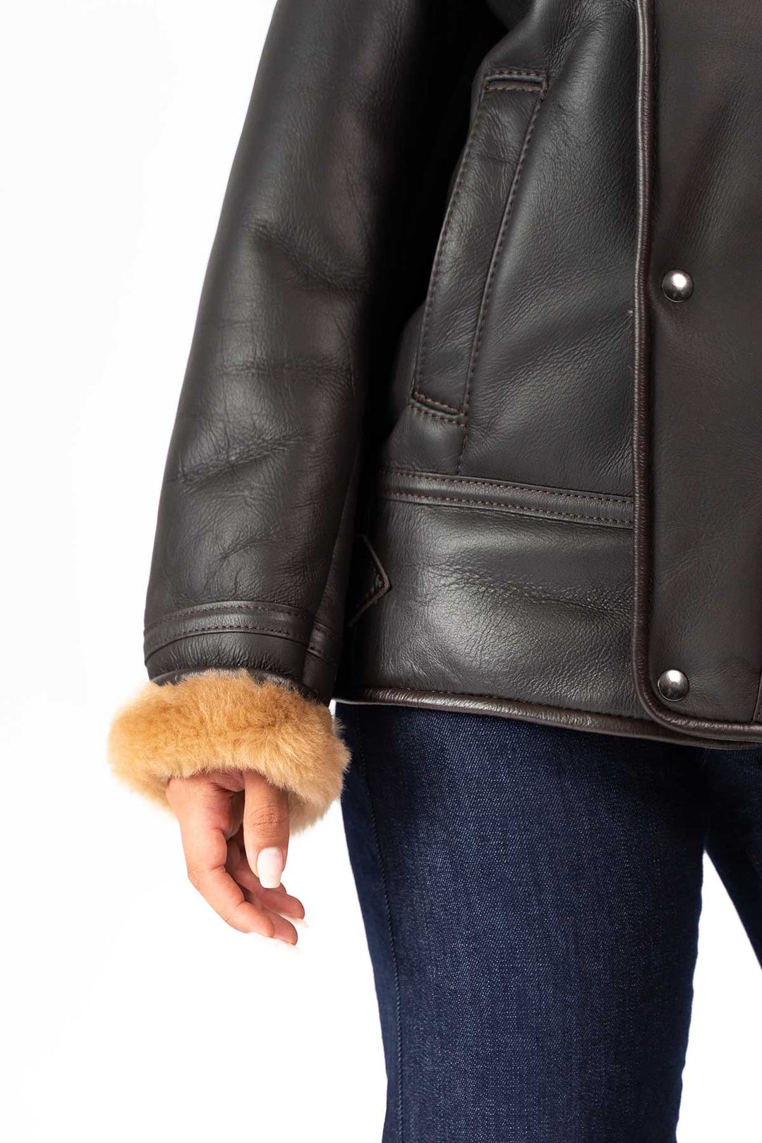 Womens Monza Sheepskin Jacket Brown