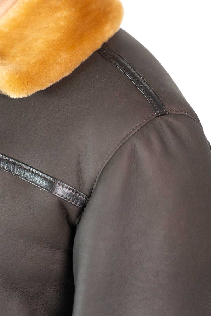 Mens Monza Sheepskin Jacket Brown